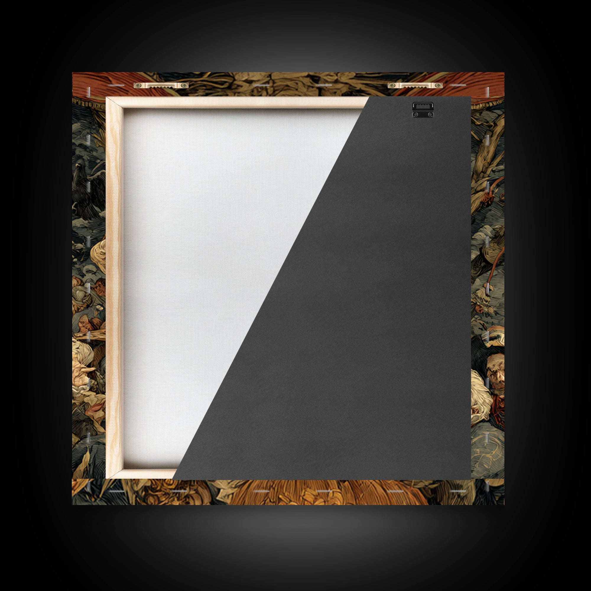 The Jack-O'-Lantern Circus, Dark Renaissance Art, Square Wall Art, Gothic Horror Wall Art, Framed Canvas Print