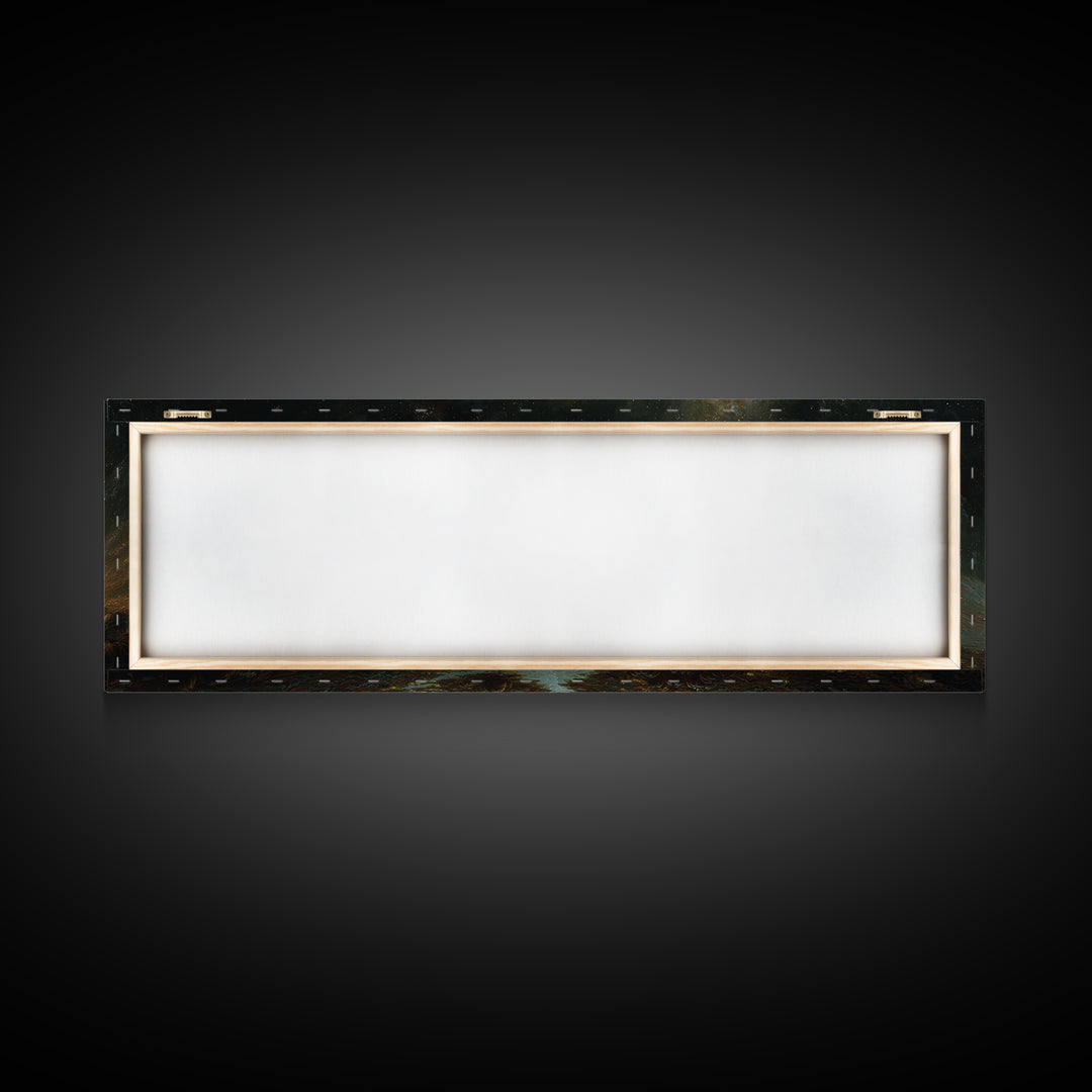The Cosmic Pumpkin God, Apocalyptic Romantic Art, Extra Wide Wall Art, Macabre Wall Art, Framed Canvas Print, Halloween Wall Art
