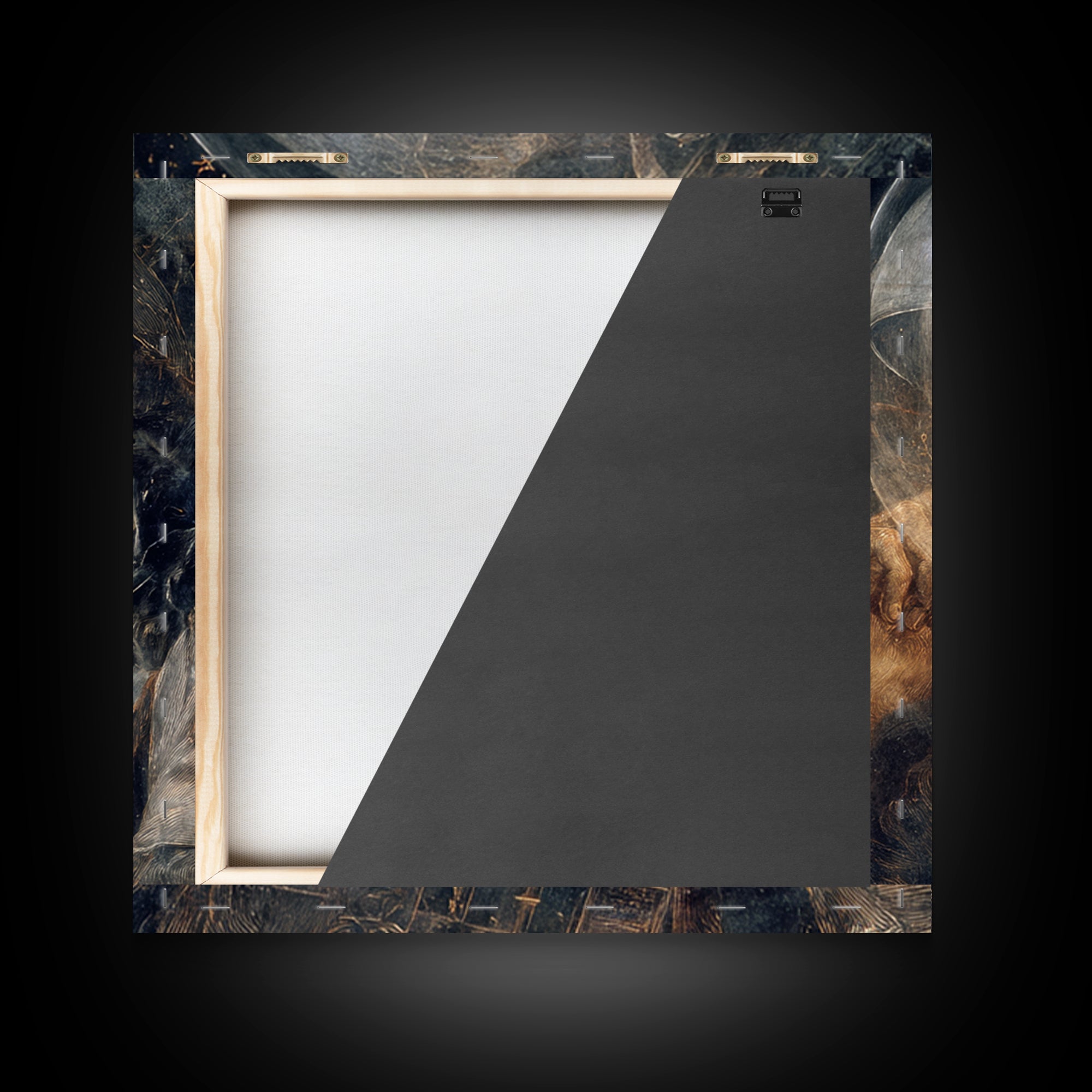 The Astronaut Ghost, Dark Renaissance Art, Square Wall Art, Dark Fantasy Wall Art, Framed Canvas Print, Halloween Wall Art