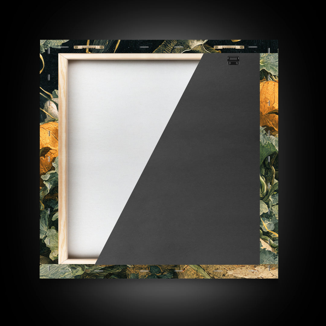 The Alien Pumpkin Patch, Danse Macabre Art, Square Wall Art, Gothic Horror Wall Art, Canvas Print, Halloween Wall Art