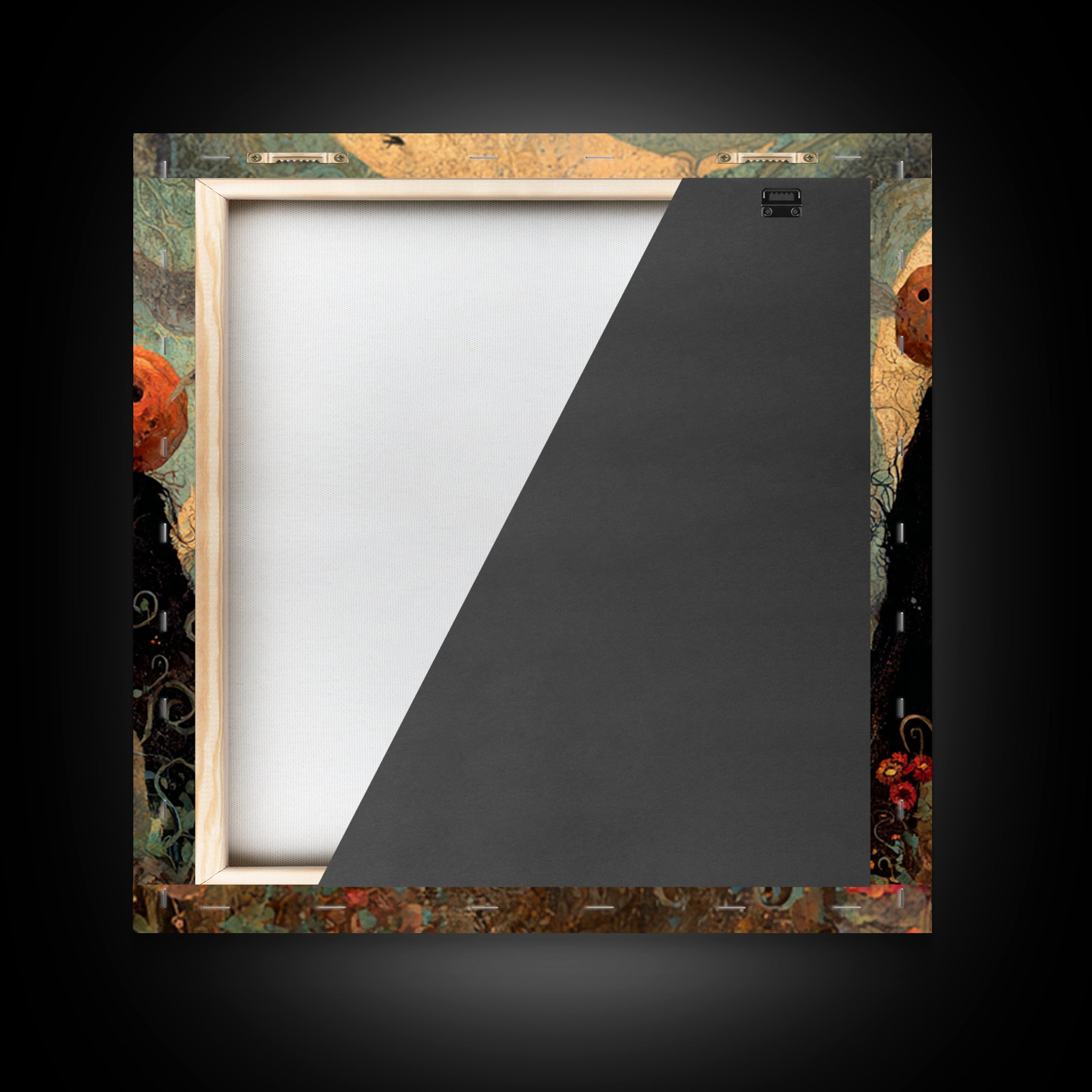 The Alien Pumpkin Patch, Symbolist Dream Art, Square Wall Art, Gothic Horror Wall Art, Canvas Print, Halloween Wall Art