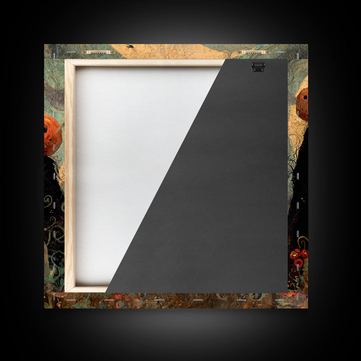 The Alien Pumpkin Patch, Symbolist Dream Art, Square Wall Art, Gothic Horror Wall Art, Canvas Print, Halloween Wall Art