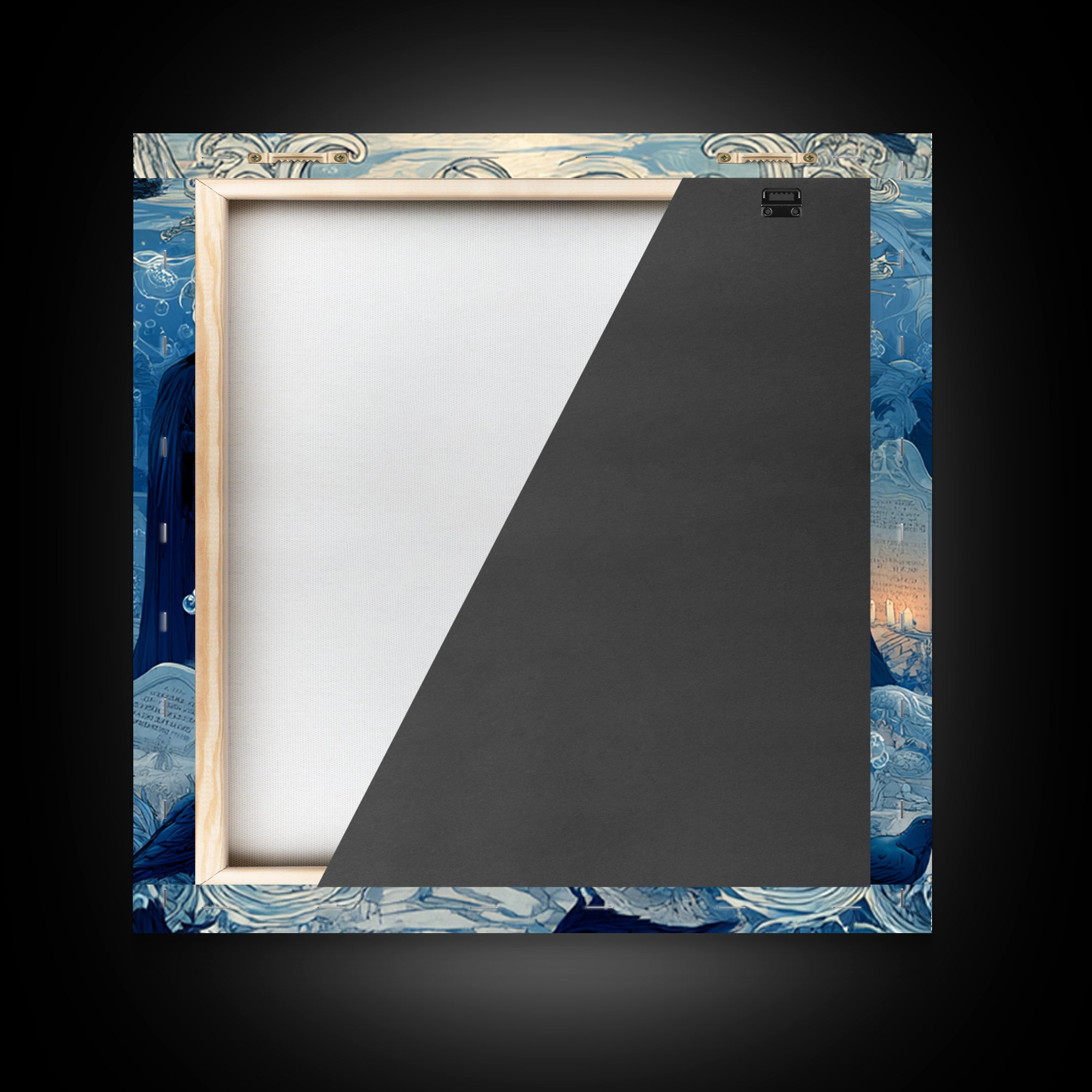 The Underwater Graveyard, Symbolist Death Art, Square Wall Art, Dark Fantasy Wall Art, Framed Canvas Print, Halloween Wall Art