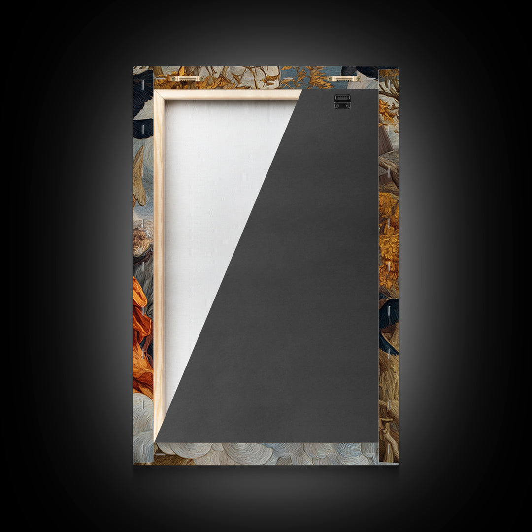 The Upside-Down Cemetery, Dark Renaissance Art, Vertical Wall Art, Gothic Horror Wall Art, Framed Canvas Print
