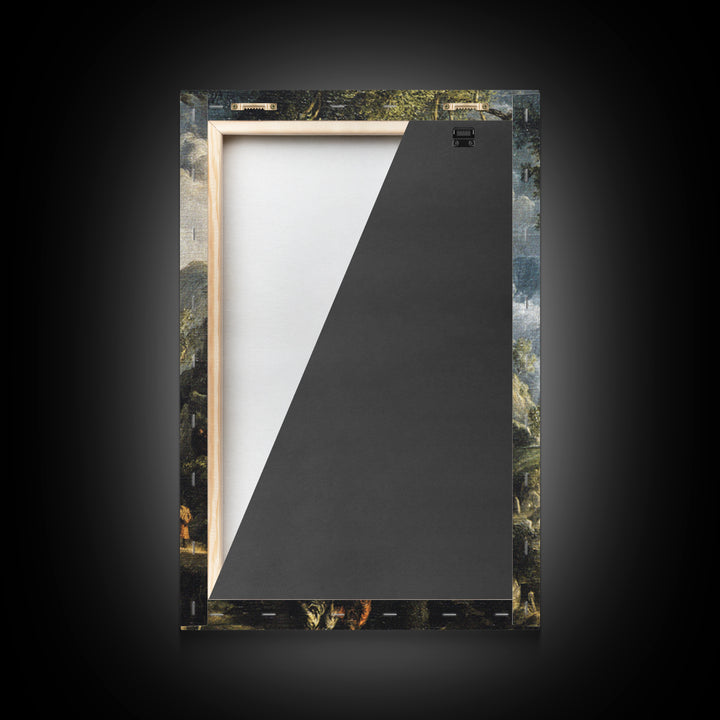 The Upside-Down Cemetery, Baroque Witchcraft Art, Vertical Wall Art, Macabre Wall Art, Canvas Print, Halloween Wall Art