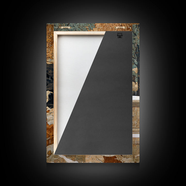 The Upside-Down Cemetery, Symbolist Death Art, Vertical Wall Art, Gothic Horror Wall Art, Framed Canvas Print, Halloween Wall Art