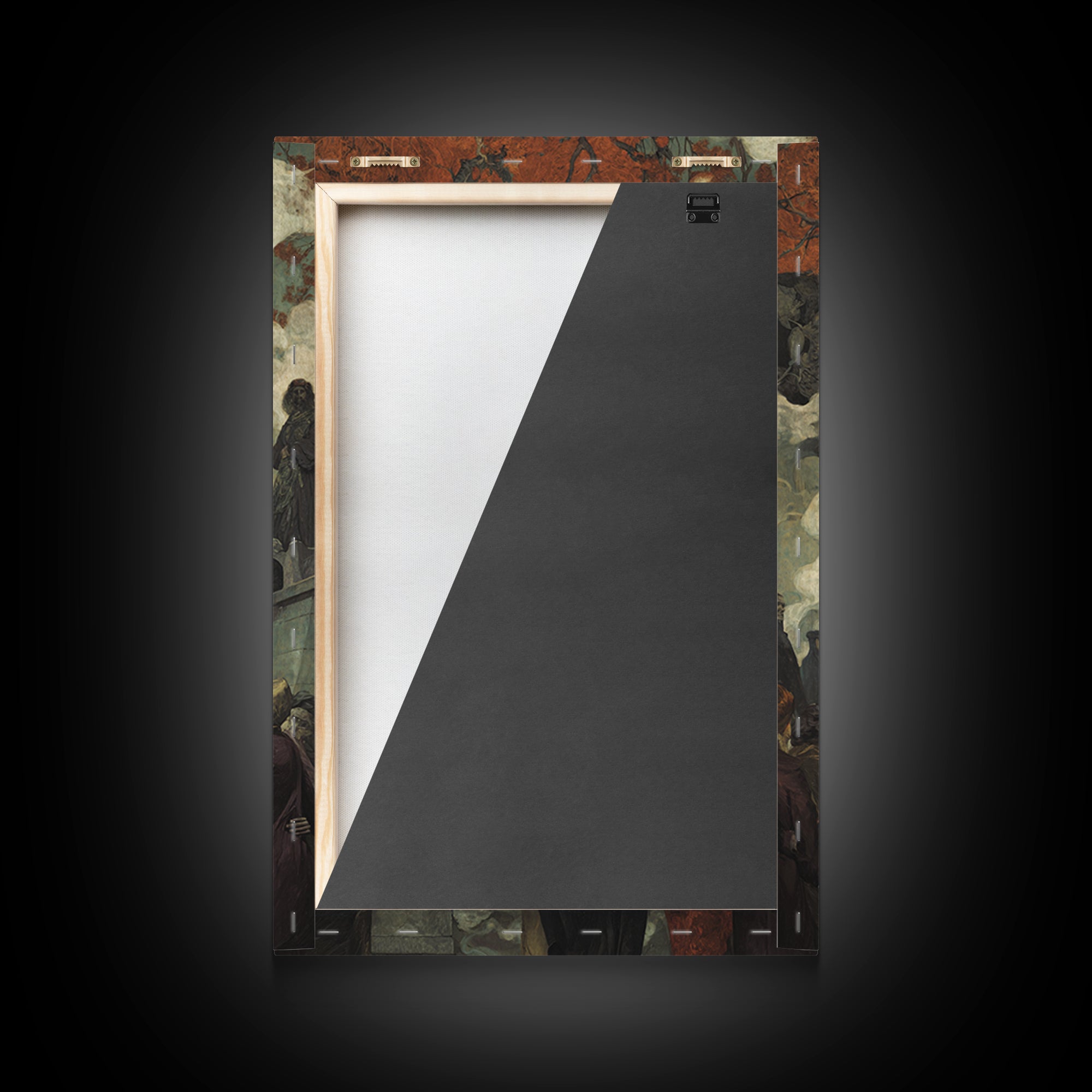 The Upside-Down Cemetery, Dark Symbolist Art, Vertical Wall Art, Gothic Horror Wall Art, Canvas Print, Halloween Wall Art