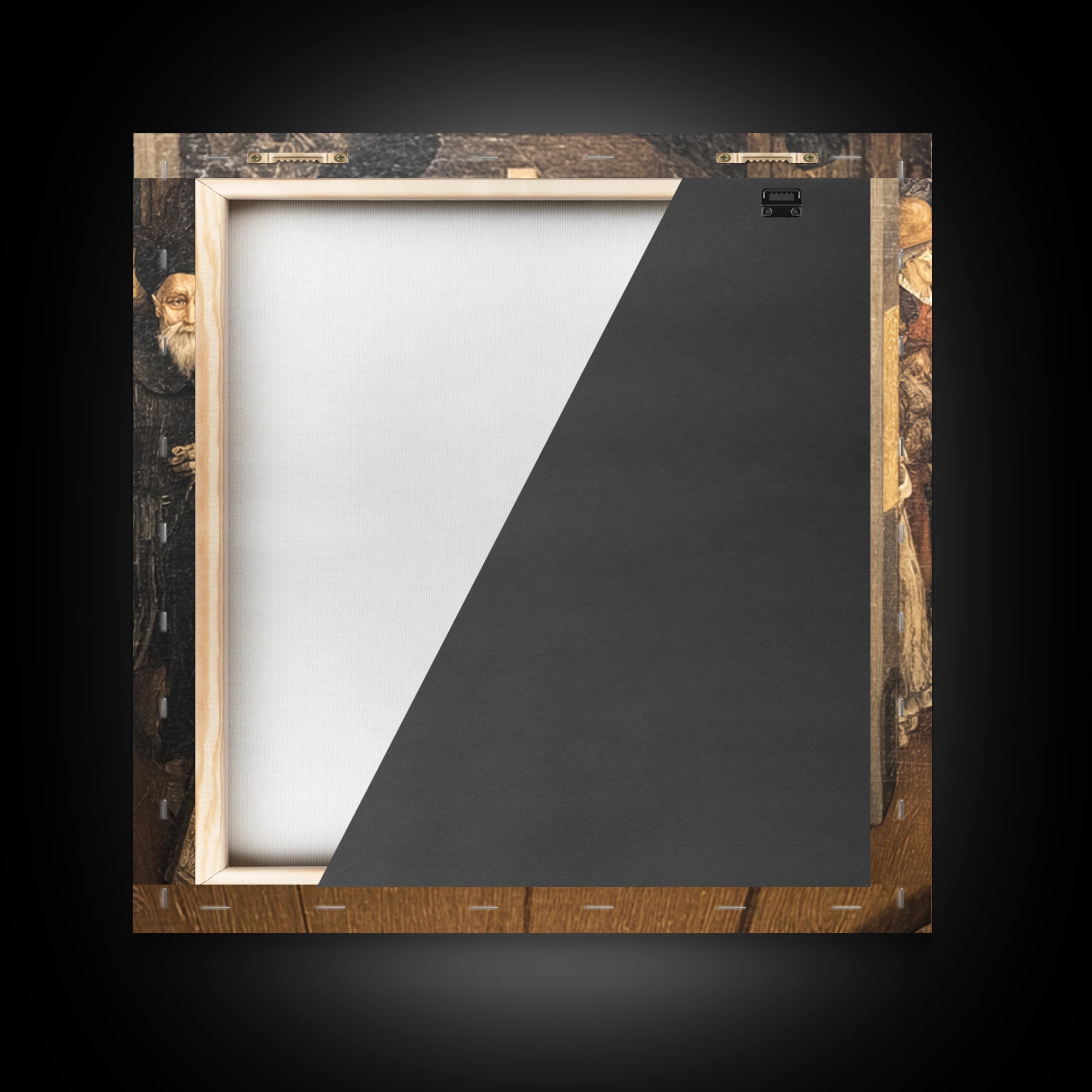 The Infinite Hallway, Danse Macabre Art, Square Wall Art, Dark Halloween Decor, Framed Canvas Print, Halloween Wall Art