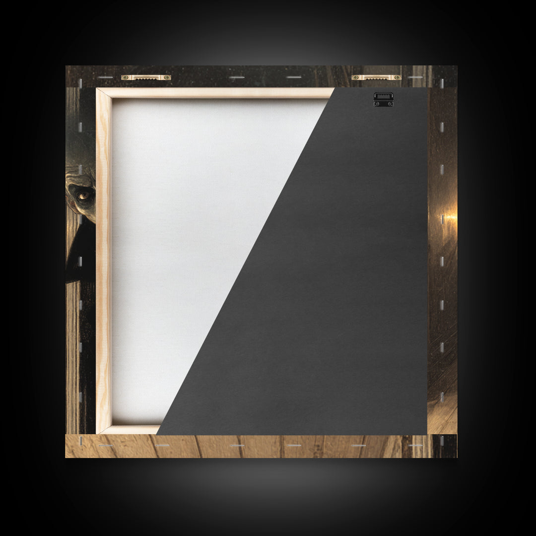 The Infinite Hallway, Symbolist Dream Art, Square Wall Art, Dark Halloween Decor, Canvas Print, Halloween Wall Art