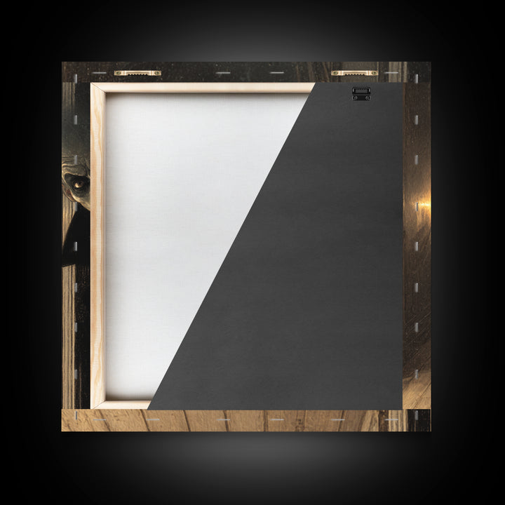 The Infinite Hallway, Symbolist Dream Art, Square Wall Art, Dark Halloween Decor, Canvas Print, Halloween Wall Art
