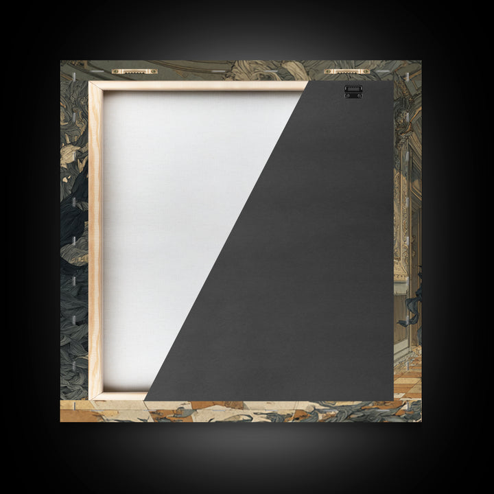 The Infinite Hallway, Decadent Gothic Art, Square Wall Art, Dark Halloween Decor, Canvas Print, Halloween Wall Art, Gothic Home Decor