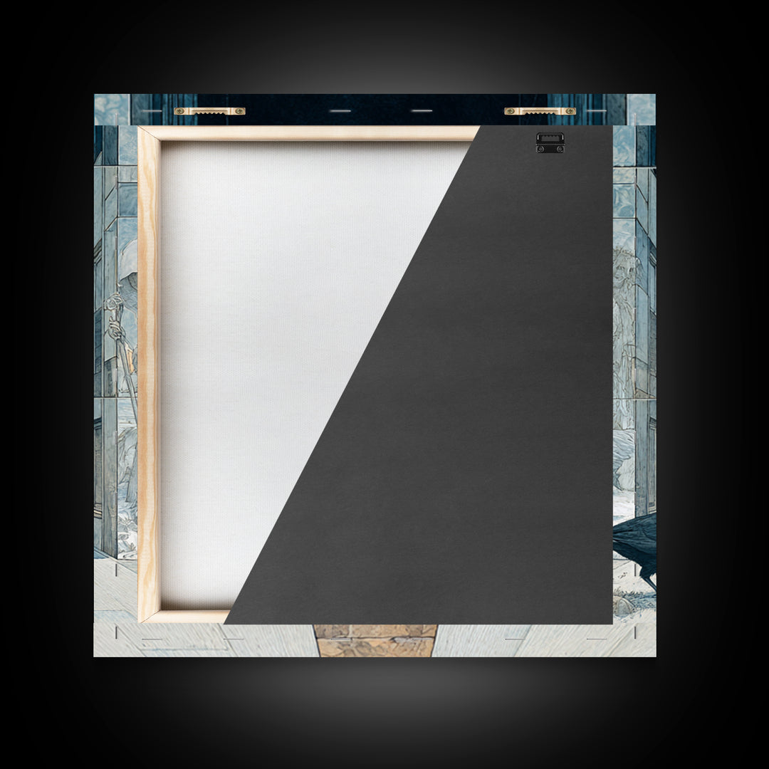 The Infinite Hallway, Symbolist Death Art, Square Wall Art, Gothic Horror Wall Art, Canvas Print, Halloween Wall Art