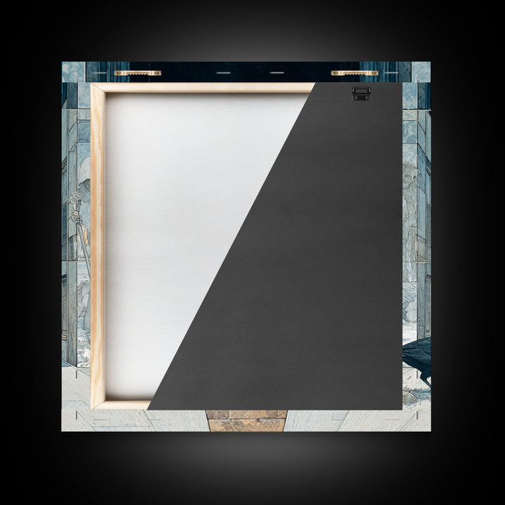 The Infinite Hallway, Symbolist Death Art, Square Wall Art, Gothic Horror Wall Art, Canvas Print, Halloween Wall Art