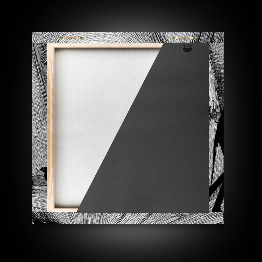The Infinite Hallway, Victorian Macabre Art, Square Wall Art, Dark Halloween Decor, Canvas Print, Halloween Wall Art