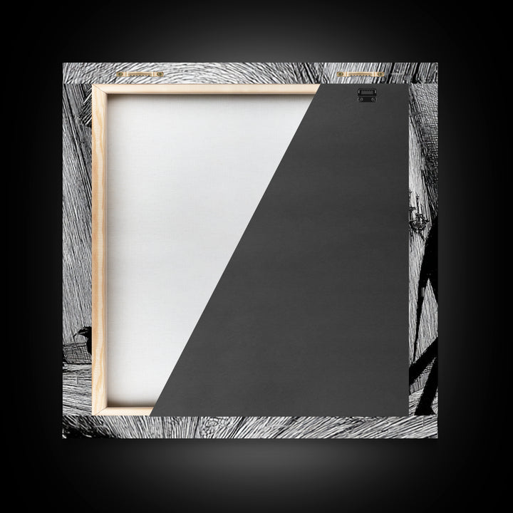 The Infinite Hallway, Victorian Macabre Art, Square Wall Art, Dark Halloween Decor, Canvas Print, Halloween Wall Art