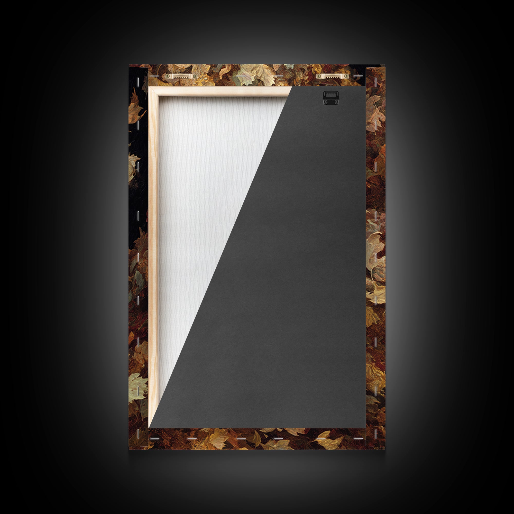The Autumn-Leaf Ghost, Ornate Symbolist Art, Vertical Wall Art, Dark Halloween Decor, Framed Canvas Print, Halloween Wall Art