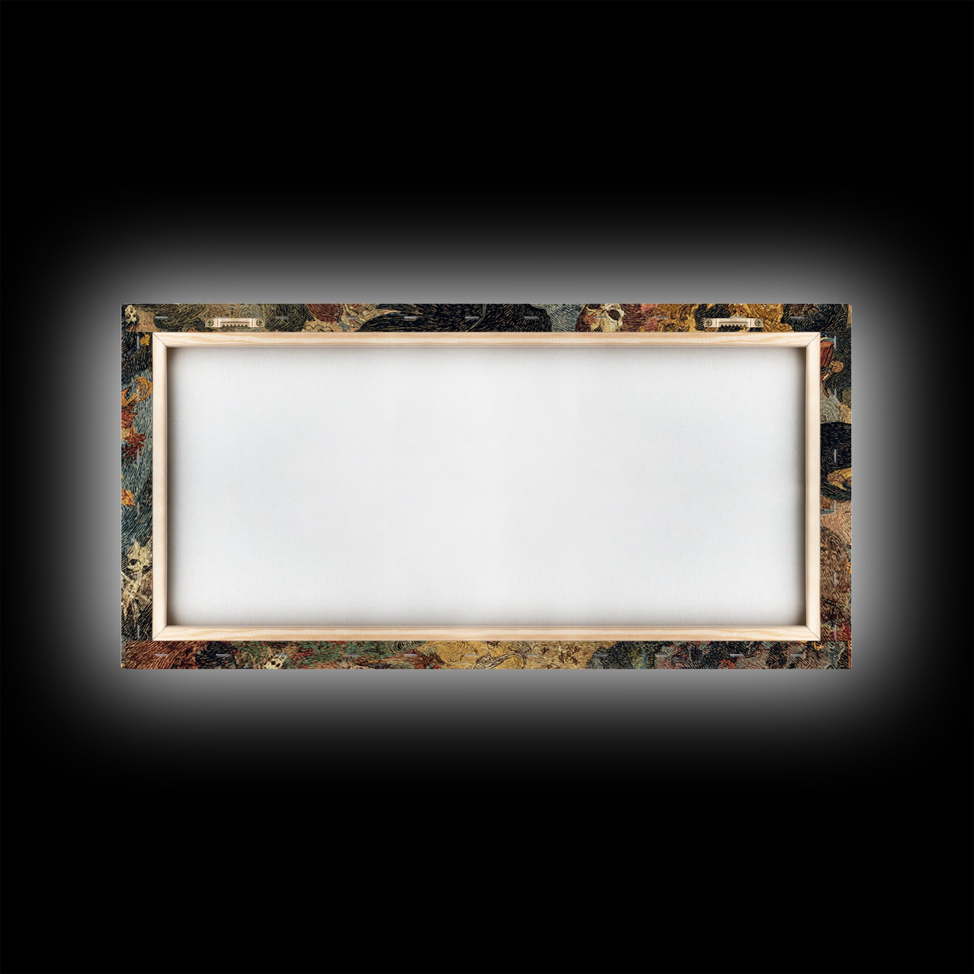 The Autumn-Leaf Ghost, Grotesque Carnival Art, Wide Panoramic Art, Gothic Horror Wall Art, Framed Canvas Print, Halloween Wall Art