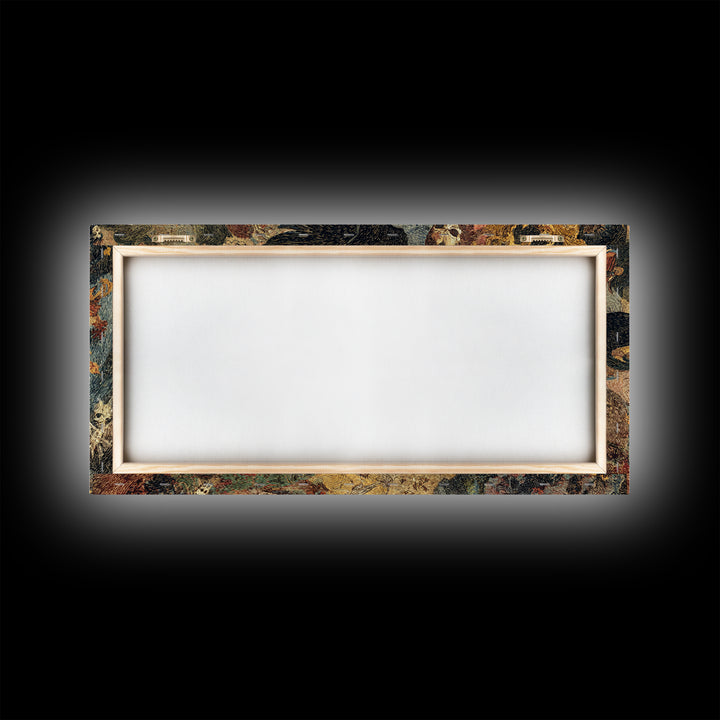 The Autumn-Leaf Ghost, Grotesque Carnival Art, Wide Panoramic Art, Gothic Horror Wall Art, Framed Canvas Print, Halloween Wall Art