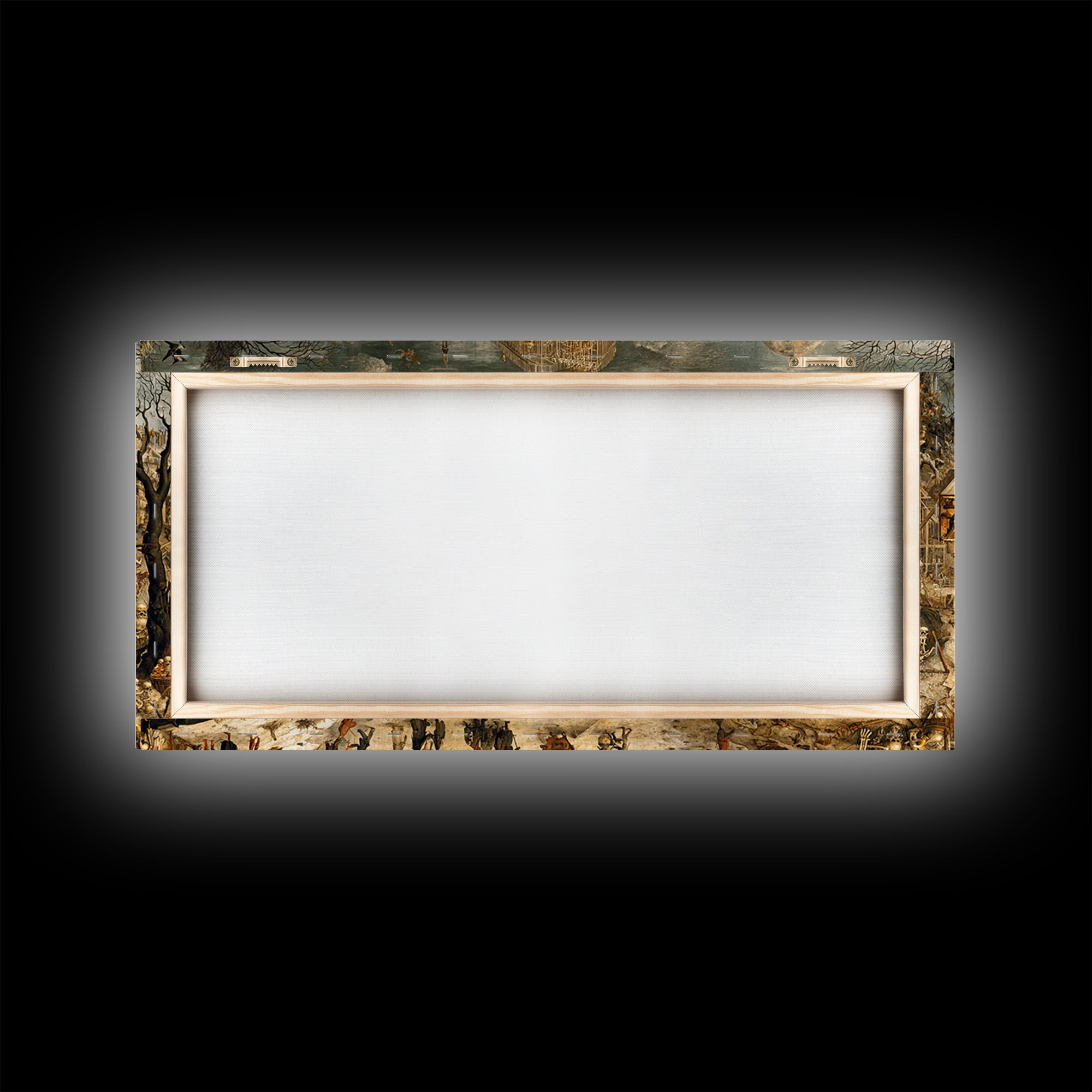 The Cathedral Of Bones, Northern Renaissance Horror, Wide Panoramic Art, Gothic Horror Wall Art, Framed Canvas Print