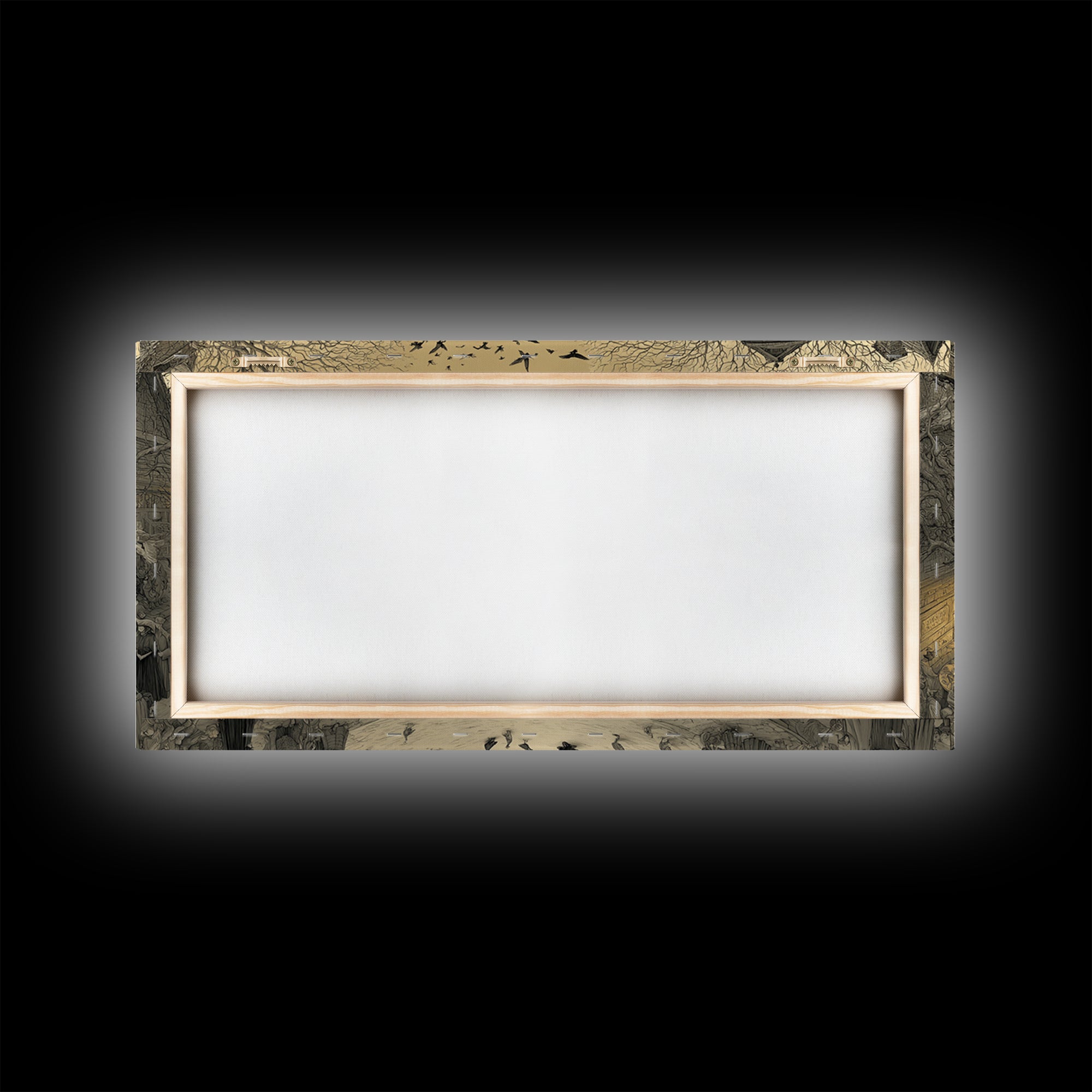 The Town Where Shadows Live, Northern Renaissance Horror, Wide Panoramic Art, Gothic Horror Wall Art, Framed Canvas Print