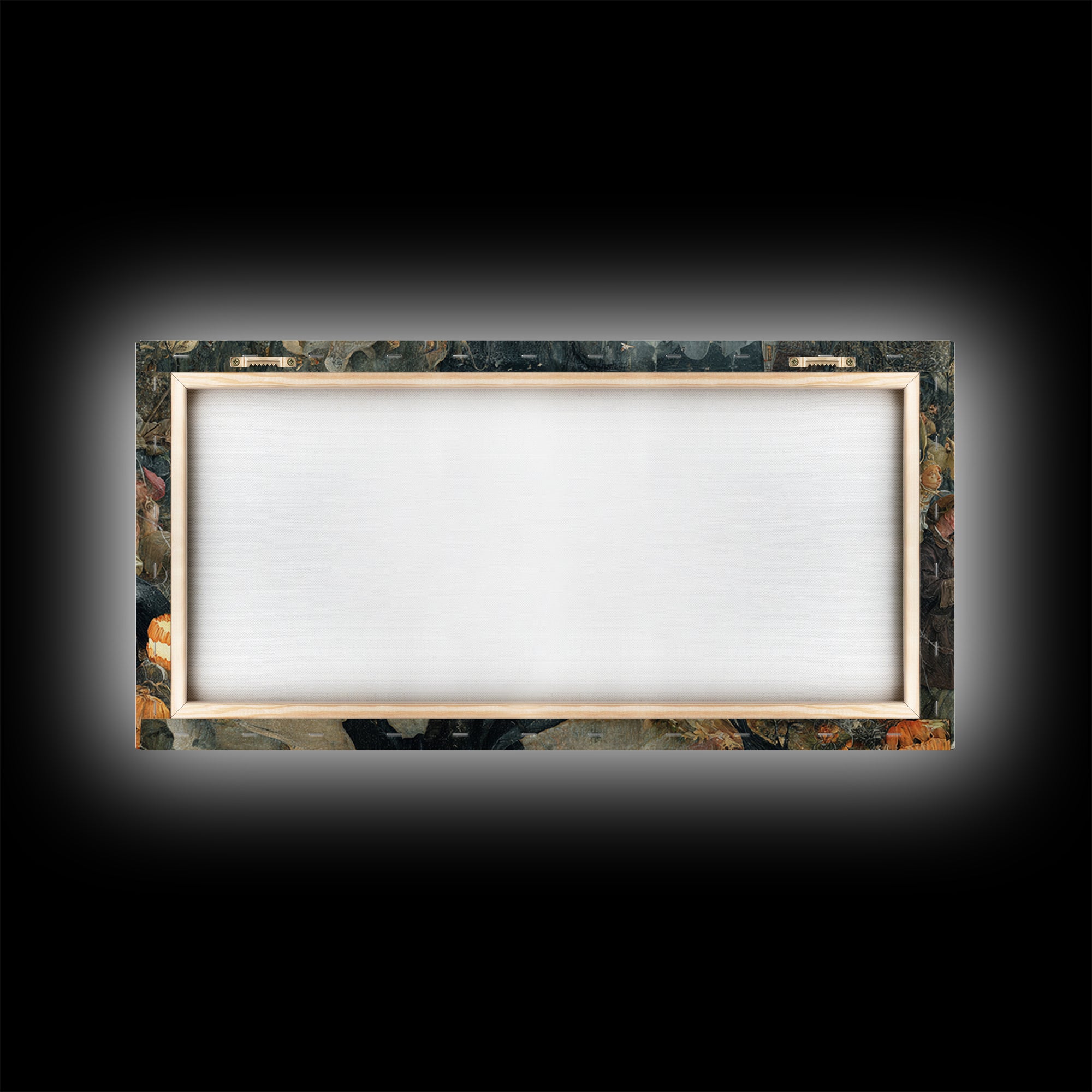 Halloween On Another Planet, Northern Renaissance Horror, Wide Panoramic Art, Gothic Horror Wall Art, Framed Canvas Print