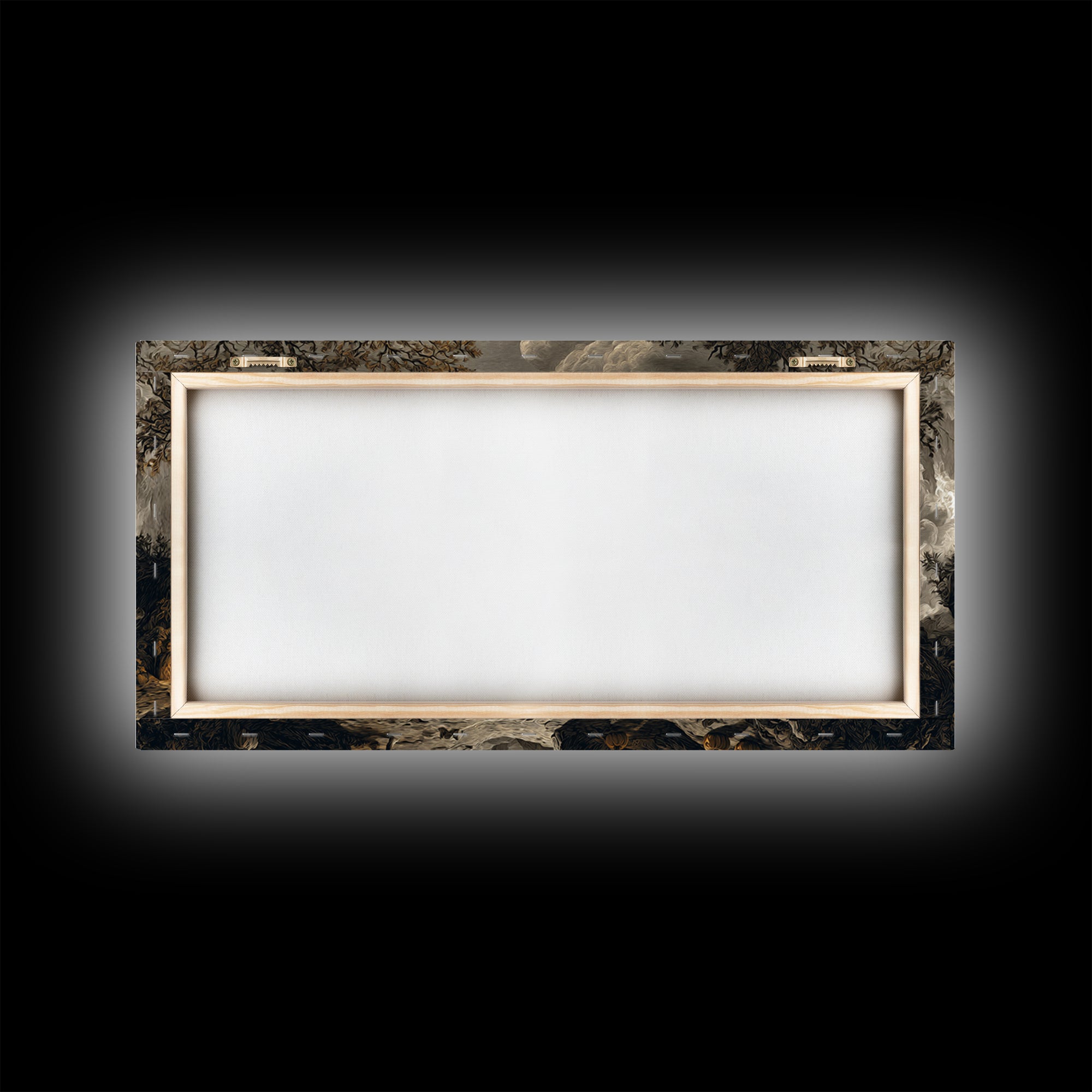 Halloween On Another Planet, Baroque Witchcraft Art, Wide Panoramic Art, Gothic Horror Wall Art, Framed Canvas Print, Halloween Wall Art