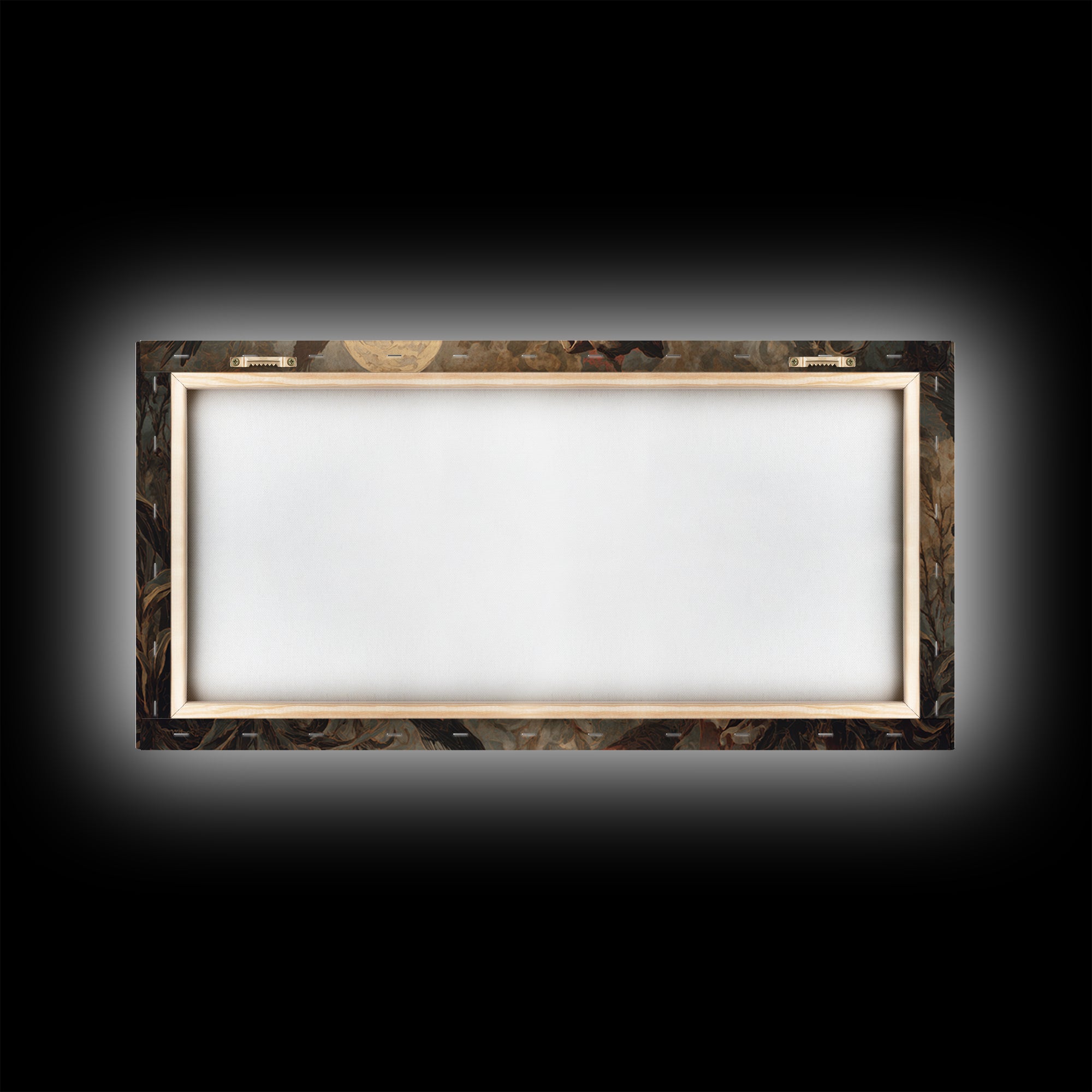 Halloween On Another Planet, Gothic Nightmare Art, Wide Panoramic Art, Macabre Wall Art, Framed Canvas Print, Halloween Wall Art