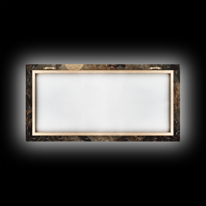 Halloween On Another Planet, Gothic Nightmare Art, Wide Panoramic Art, Macabre Wall Art, Framed Canvas Print, Halloween Wall Art