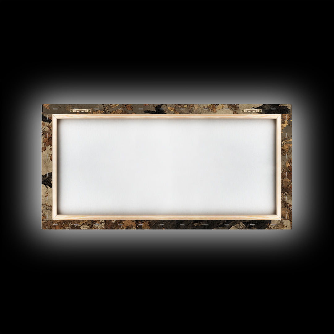 The Personification Of October, Northern Renaissance Horror, Wide Panoramic Art, Macabre Wall Art, Framed Canvas Print