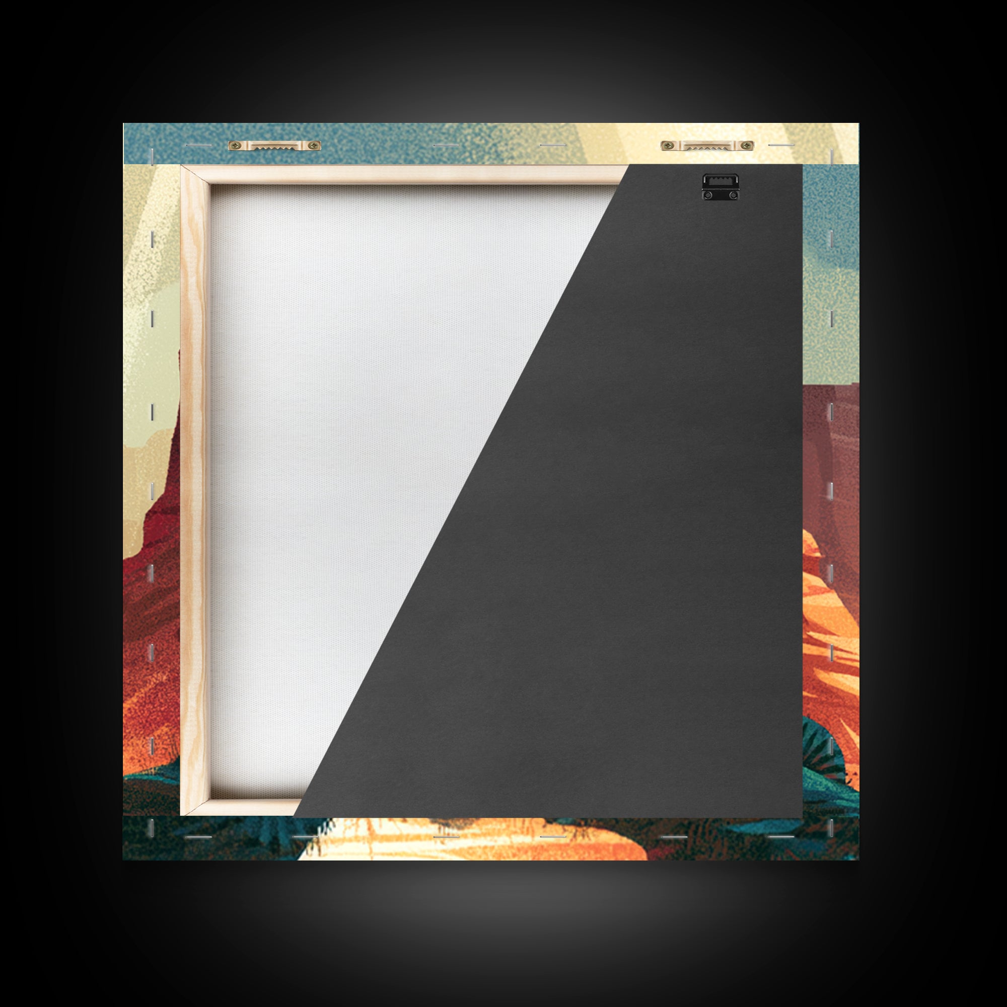 Sandstone Canyon with Dramatic Light Beam Framed Canvas Print, Desert Art, Abstract Wall Art, Southwestern Decor, DES-1x1-16