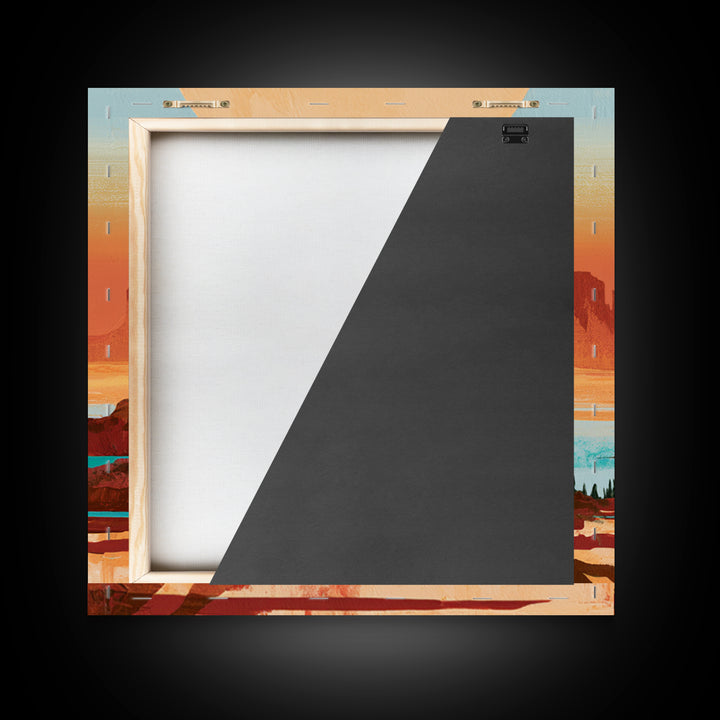 Minimal Beige Sun Framed Canvas Print, Desert Art, Gallery Decor, Southwestern Decor, Oil Painting, Desert, Home Decor, DES-1x1-46