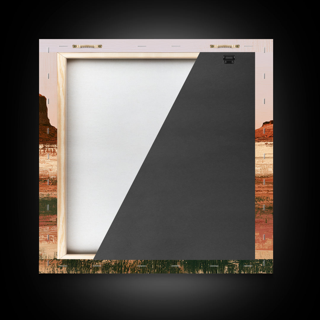 Abstract Mesa Landscape Framed Canvas Print, Desert Art, Gallery Decor, Southwestern Decor, Fine Art, Desert, Home Decor, DES-1x1-51