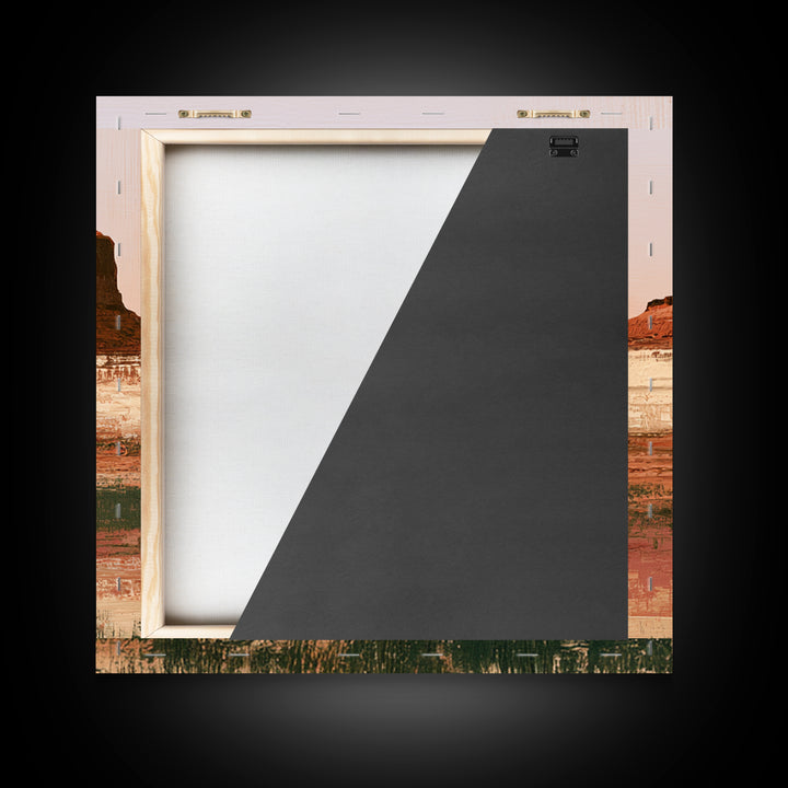 Abstract Mesa Landscape Framed Canvas Print, Desert Art, Gallery Decor, Southwestern Decor, Fine Art, Desert, Home Decor, DES-1x1-51