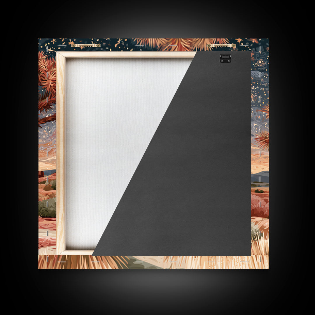 Joshua Tree under Star Filled Night Canvas Print, Desert Art, Modern Decor, Southwestern Decor, Fine Art, Desert, Room Decor, DES-1x1-54