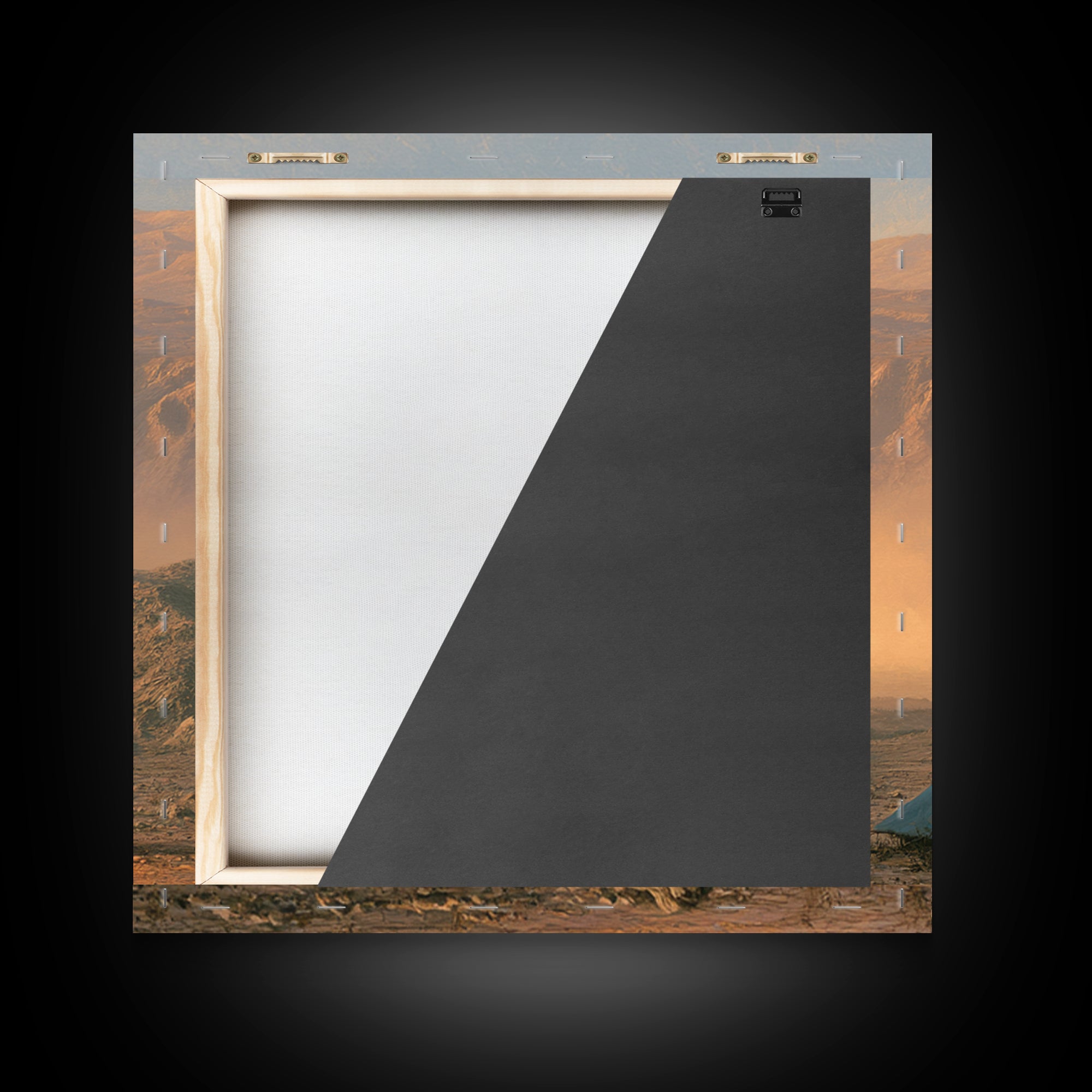 Moroccan Desert Tent Framed Canvas Print, Desert Art, Textured Painting, Southwestern Decor, Oil Painting, Desert, DES-1x1-83