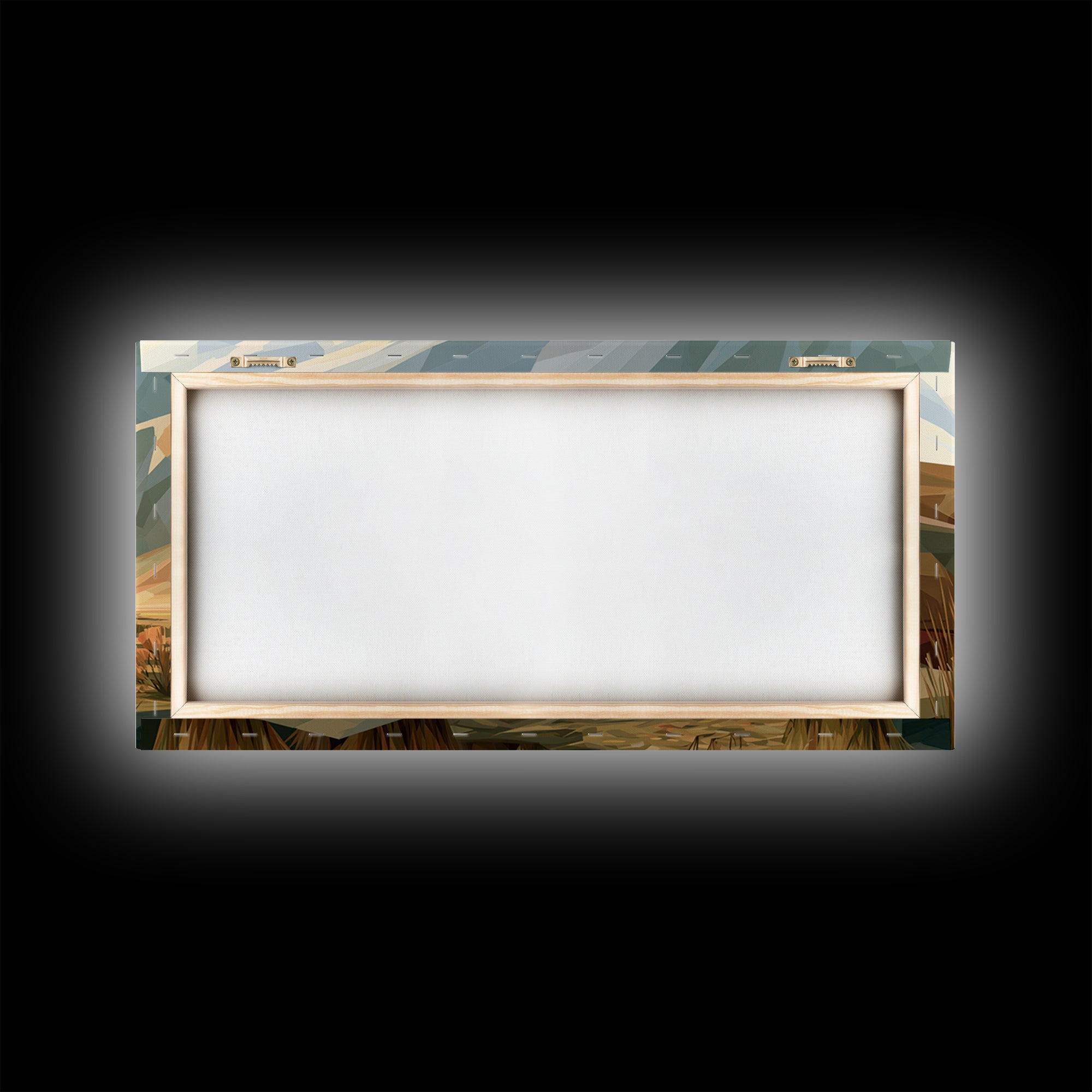 Terracotta and Cream Geometric Landscape Framed Canvas Print, Desert Art, Contemporary Art, Southwestern Decor, Desert, DES-2x1-14
