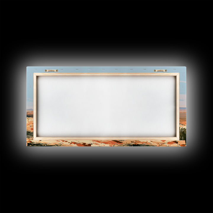 Abstract Mesa Landscape Framed Canvas Print, Desert Art, Statement Artwork, Southwestern Decor, Oil Painting, Desert, DES-2x1-95