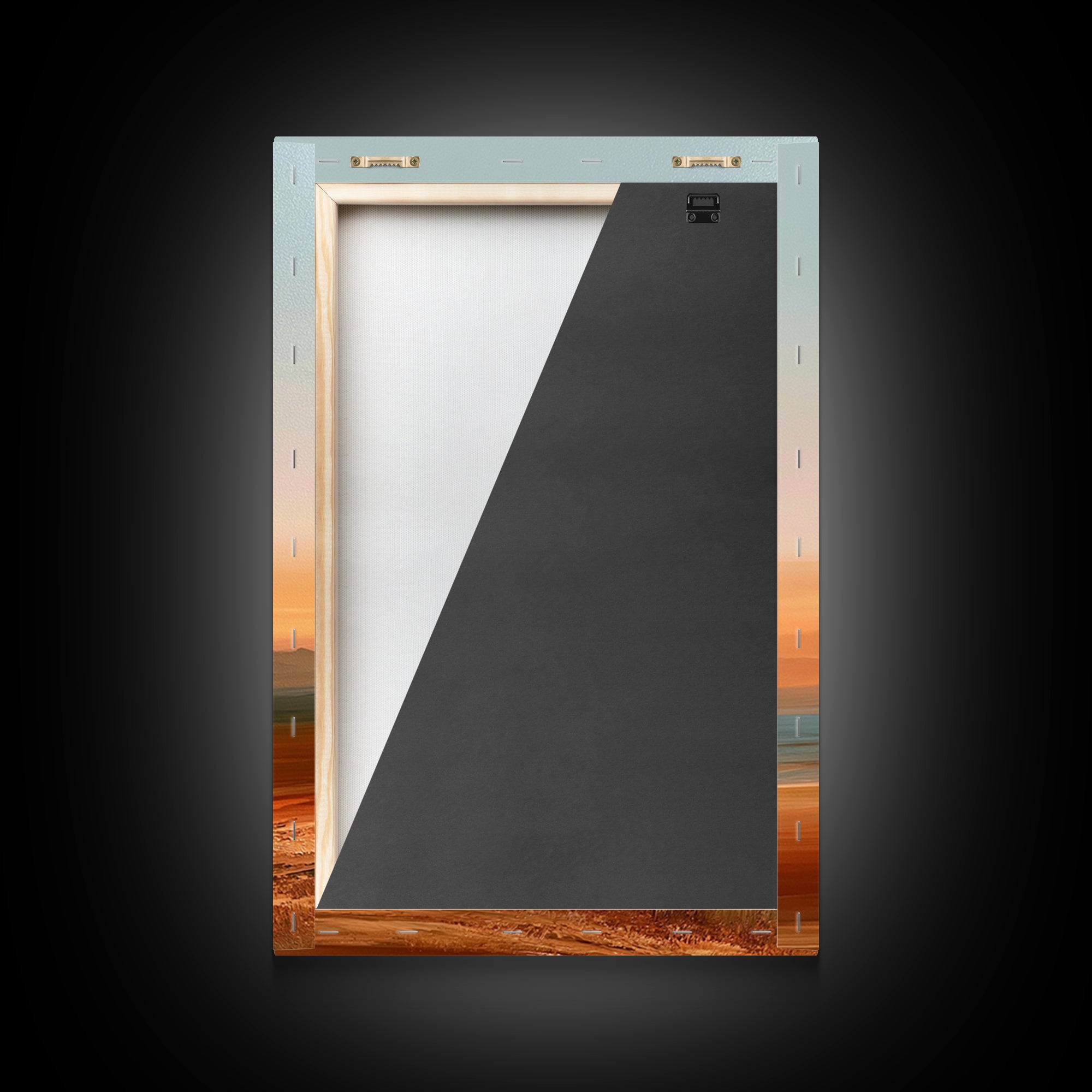 Abstract Heatwave Horizon Framed Canvas Print, Desert Art, Living Room Decor, Southwestern Decor, Desert, Botanical Art, DES-2x3-21