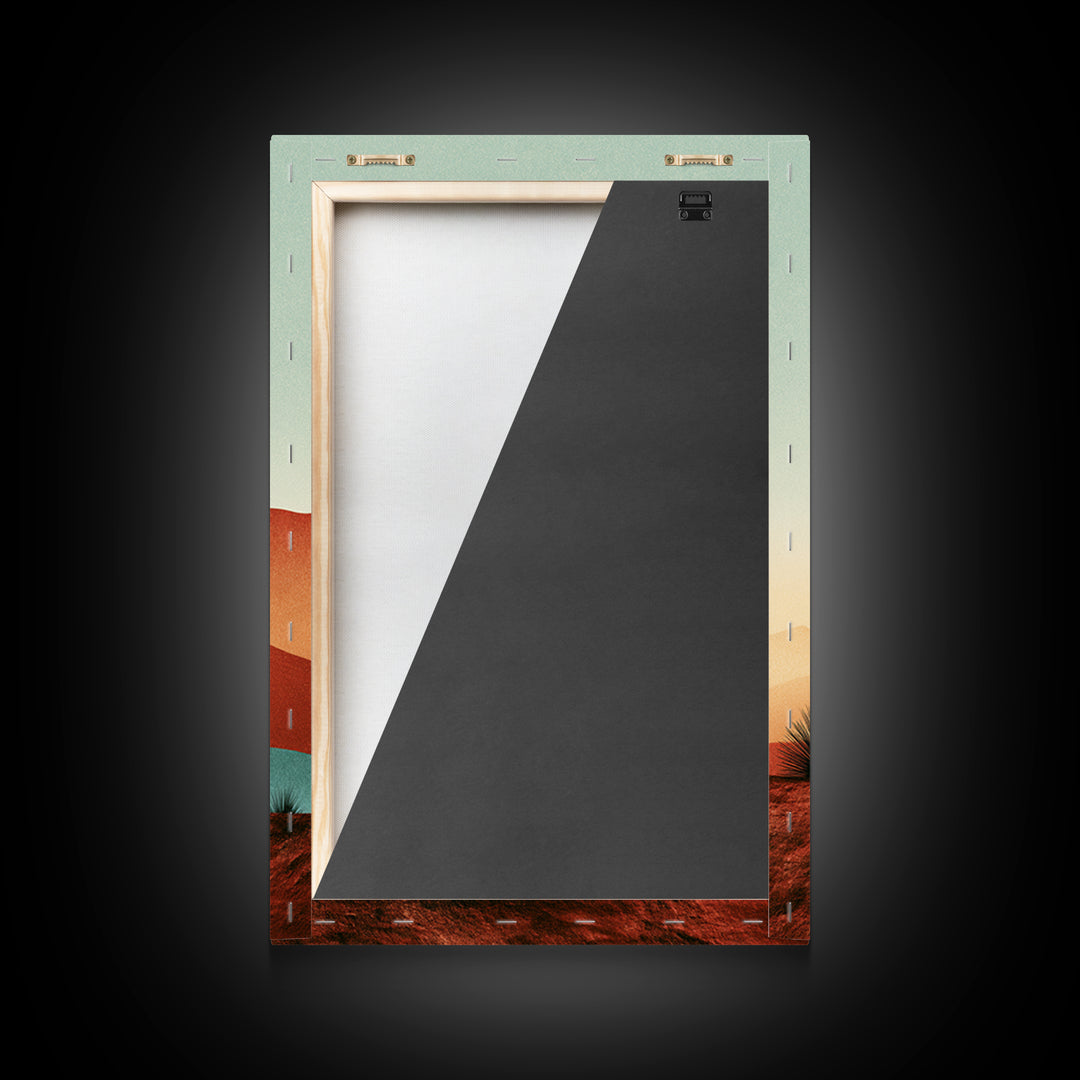 Minimal Beige Sun Framed Canvas Print, Desert Art, Digital Prints, Southwestern Decor, Oil Painting, Desert, Boho Wall Art, DES-2x3-30