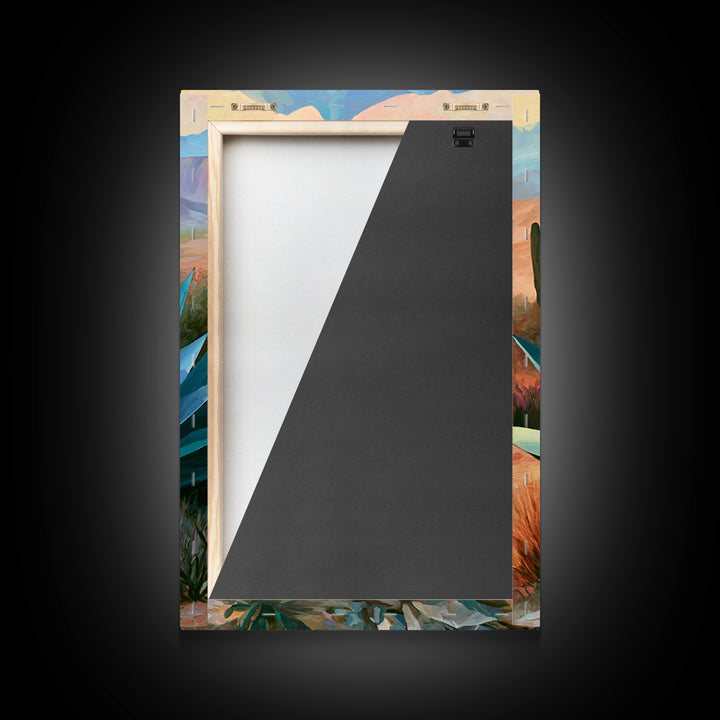 Agave Plant Closeup Framed Canvas Print, Desert Art, Art Print, Southwestern Decor, Fine Art, Desert, Original Painting, DES-2x3-8