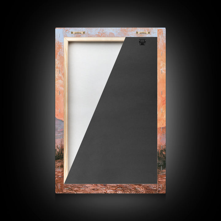 Saguaro Cactus under Orange Sunset Sky Canvas Print, Desert Art, Living Room Art, Southwestern Decor, Fine Art, Desert, DES-2x3-81