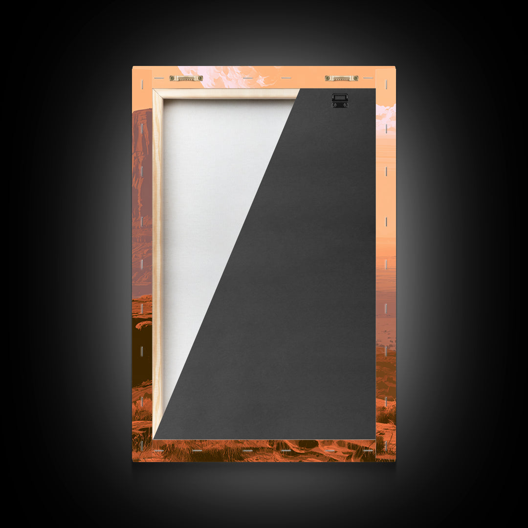 Monument Valley Silhouette Framed Canvas Print, Desert Art, Gallery Decor, Southwestern Decor, Fine Art, Desert, Home Decor, DES-2x3-89