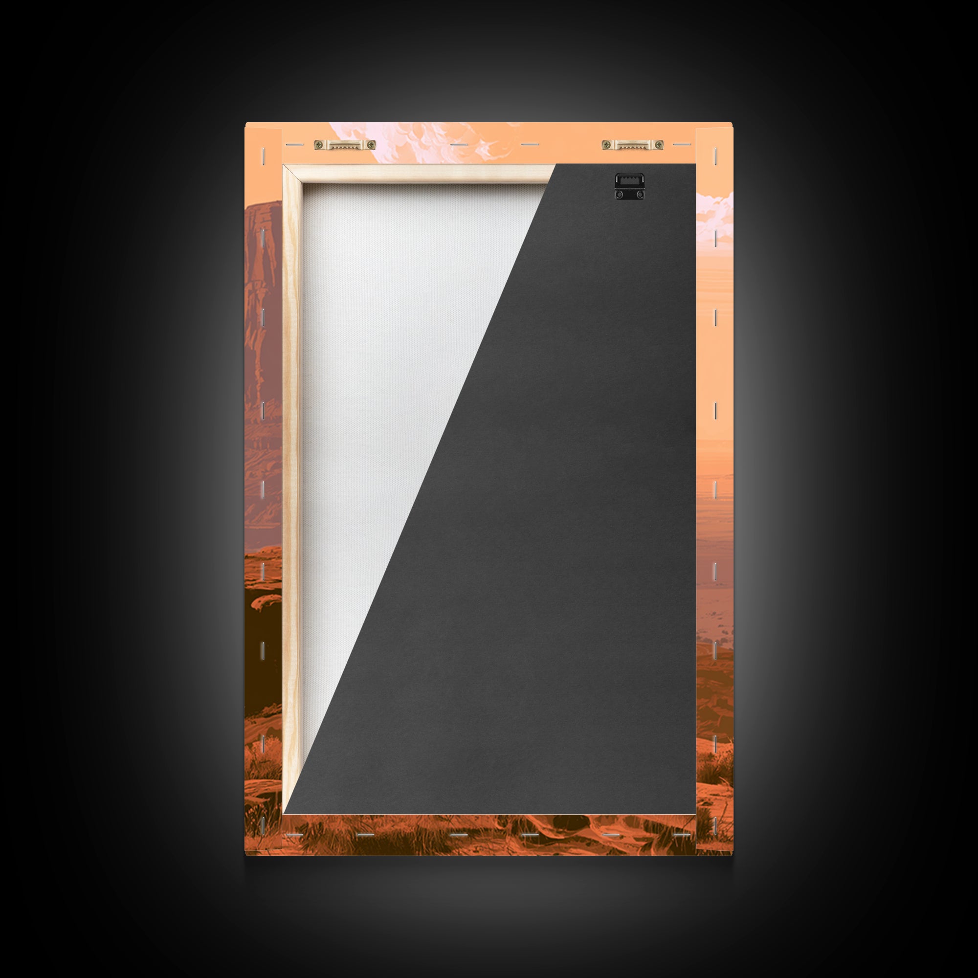 Monument Valley Silhouette Framed Canvas Print, Desert Art, Gallery Decor, Southwestern Decor, Fine Art, Desert, Home Decor, DES-2x3-89
