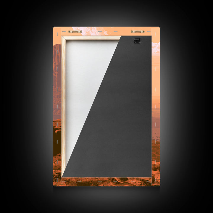 Monument Valley Silhouette Framed Canvas Print, Desert Art, Gallery Decor, Southwestern Decor, Fine Art, Desert, Home Decor, DES-2x3-89