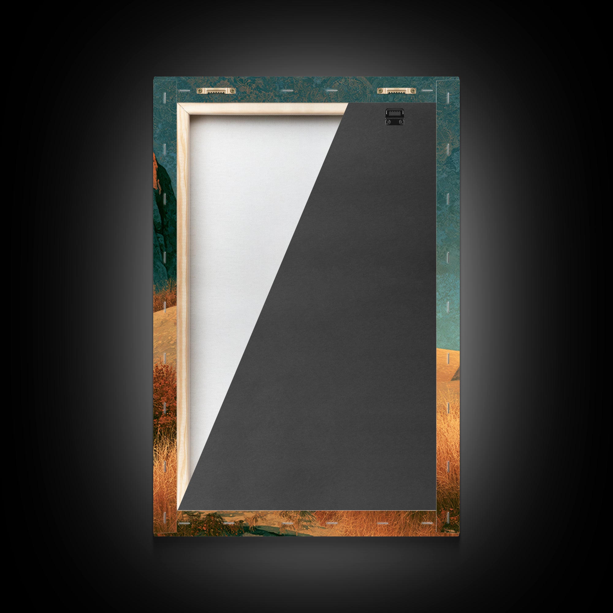Desert Moon over Rolling Sand Framed Canvas Print, Desert Art, Modern Wall Art, Southwestern Decor, Oil Painting, Desert, DES-2x3-90