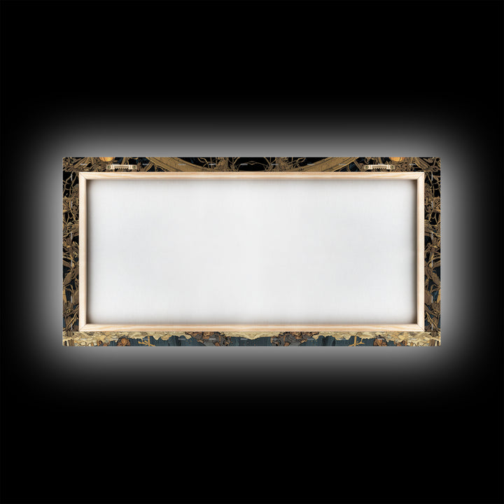 The Stitched Giant, Wide Panoramic Art, Haunted Gothic Art, Framed Canvas Print, Halloween Wall Decor, Gothic Home Decor, Dark Fantasy Art
