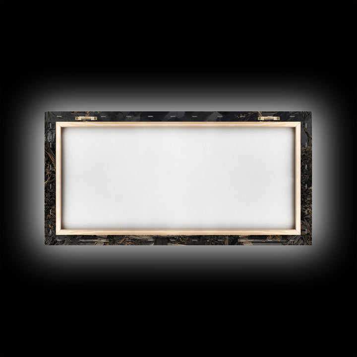 The Graveyard Ghost, Wide Panoramic Art, Gothic Horror Wall Art, Framed Canvas Print, Halloween Wall Decor, Gothic Home Decor