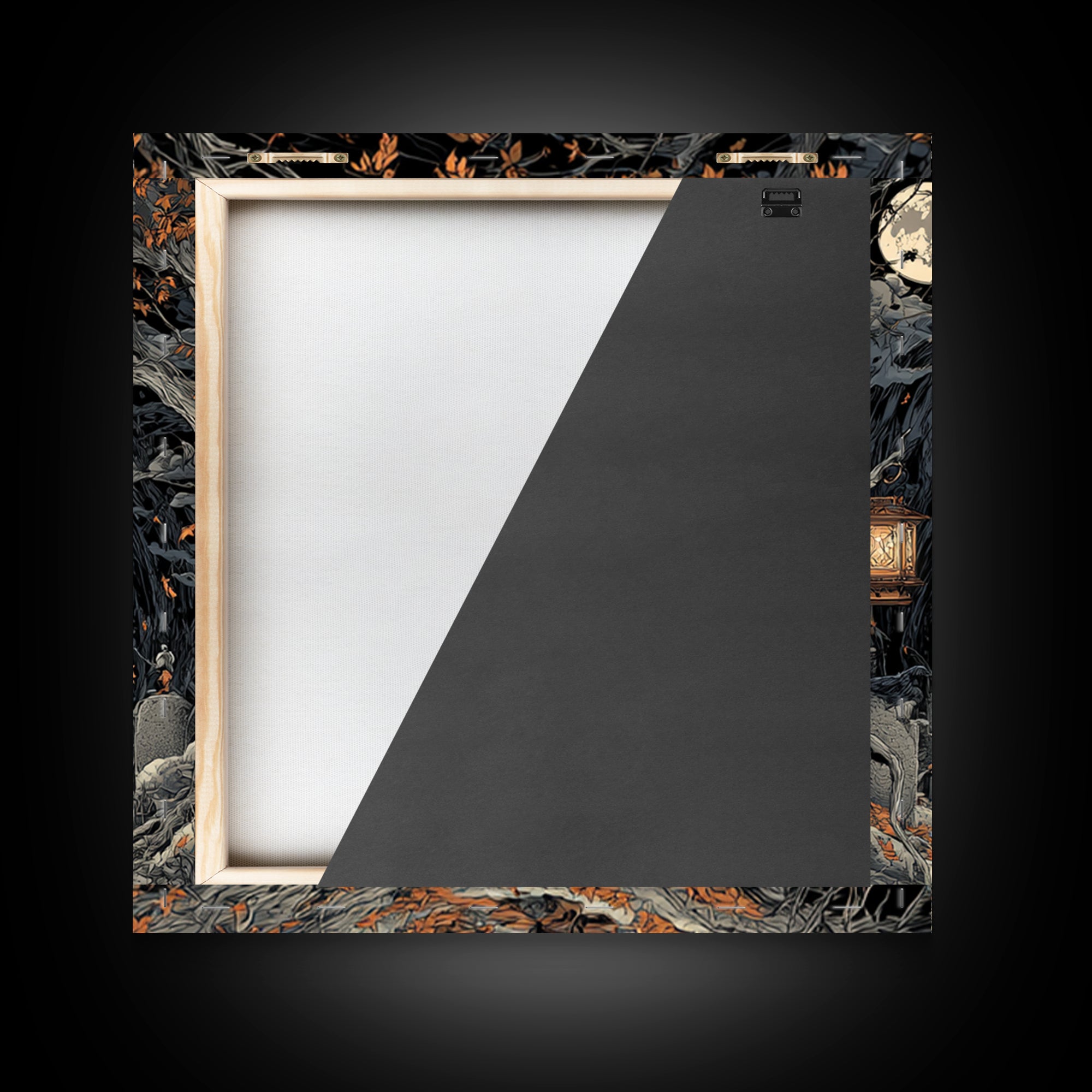 The Lantern Gravedigger, Square Wall Art, Dark Halloween Decor, Canvas Print, Halloween Wall Decor, Gothic Home Decor, Spooky Wall Decor