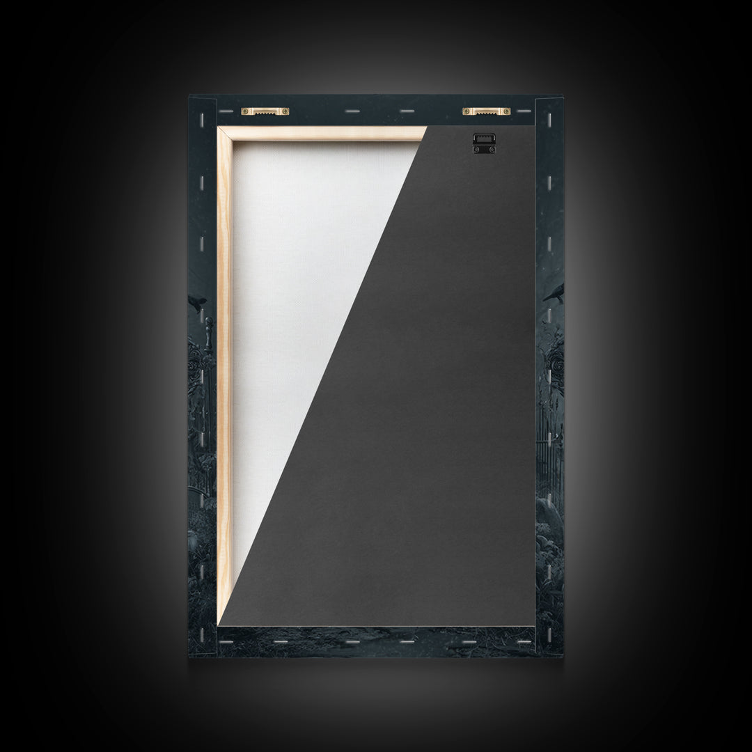 The Mirror Spirit, Vertical Wall Art, Gothic Horror Wall Art, Framed Canvas Print, Halloween Wall Decor, Gothic Home Decor, Macabre Wall Art