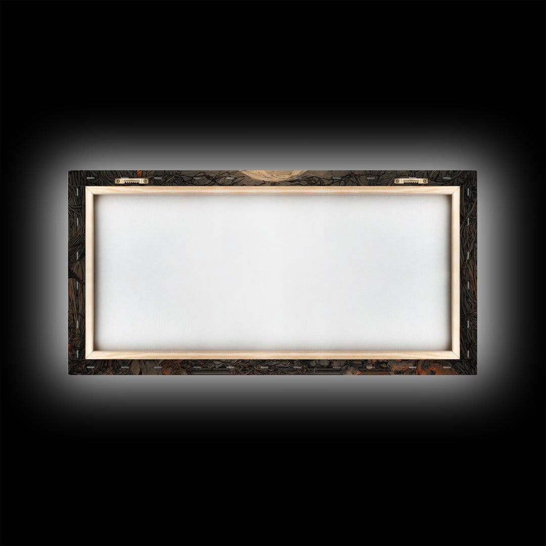 The Coffin Sleeper, Wide Panoramic Art, Dark Halloween Decor, Canvas Print, Halloween Wall Decor, Gothic Home Decor, Statement Wall Art